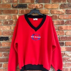 “Giant” Red V-Neck Men's Sweater